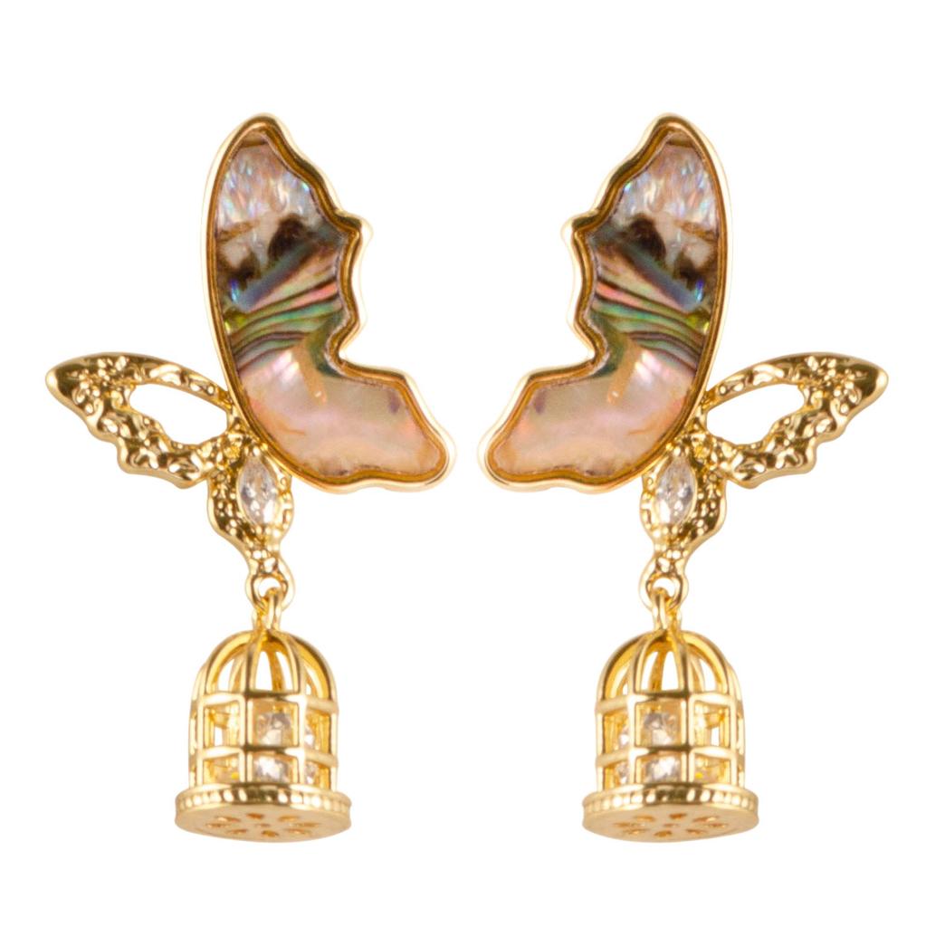 Этнические серьги-подвески из раковины абалона и мьяоского серебра для женщин