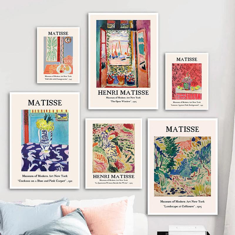 Vintage Henri Matisse Retro Posters Prints Abstract Wall Art Landscape Canvas Painting Gallery Pictures Living Room Home Decor