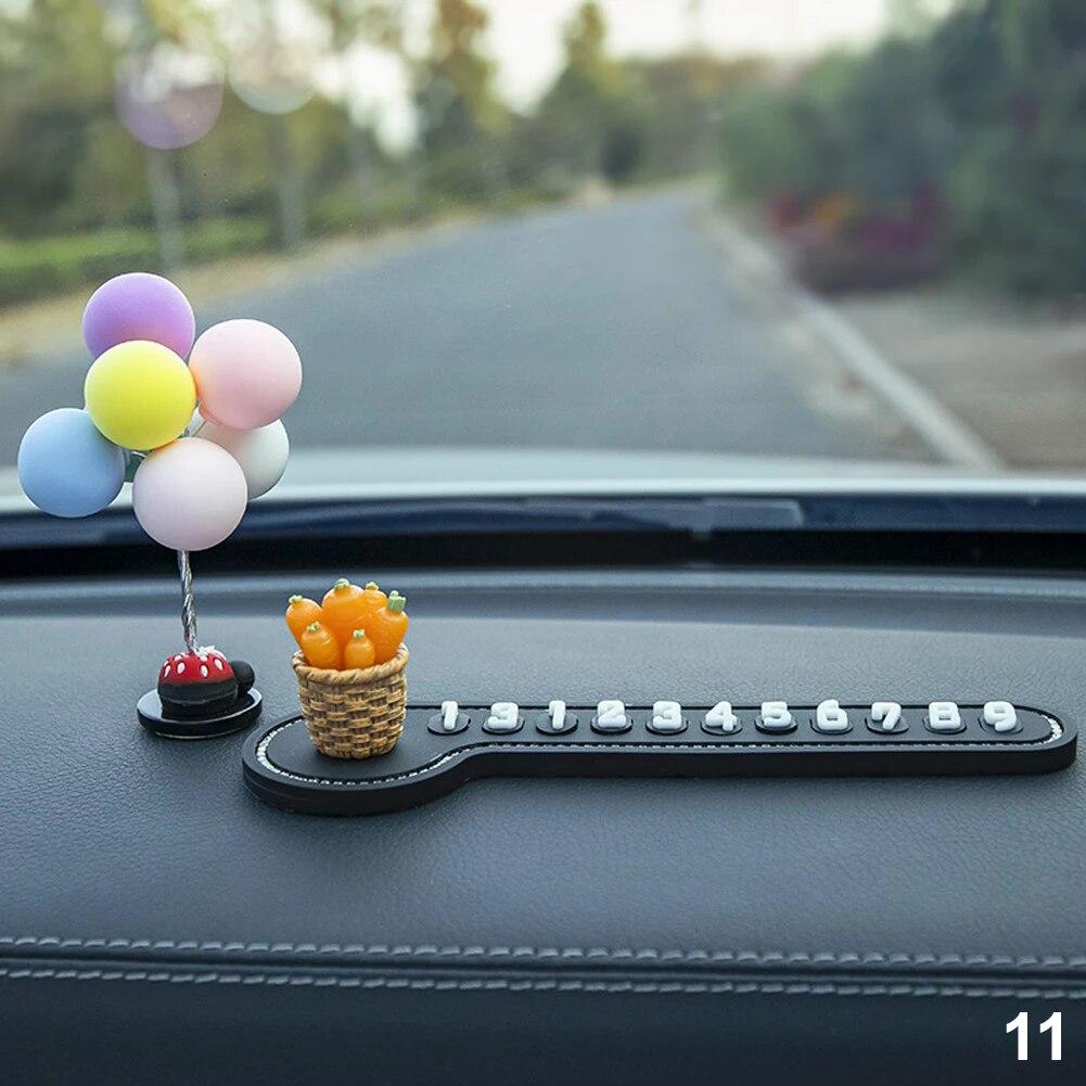 Номер телефона в автомобиле, временный знак остановки, многофункциональный мультяшный кролик, временная парковочная карта, украшение номерного знака