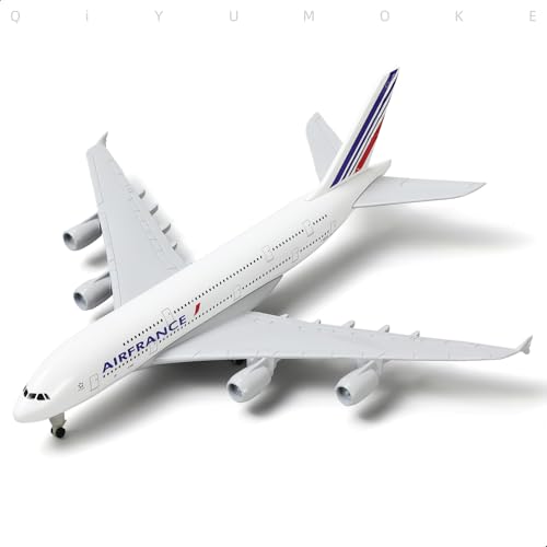 QIYUMOKE A380 Франция 1/300 Металлическая литая модель самолета - A380 Sky Jumbo Модель самолета A380 со стойкой (Длина 7,5 дюйма) для подарка любителю авиации или Di
