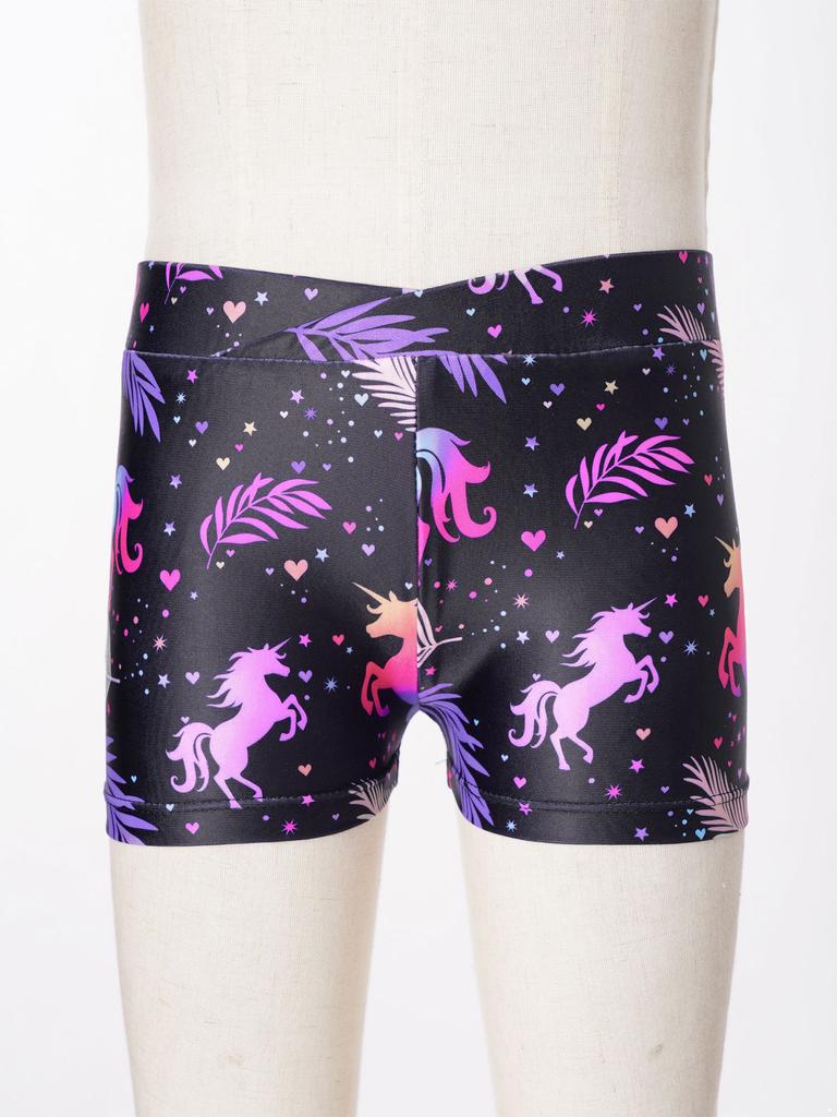 Kids Girls Elastic Waist Shorts Child Dance Sports Gymnastic Workout Bottoms Shorts