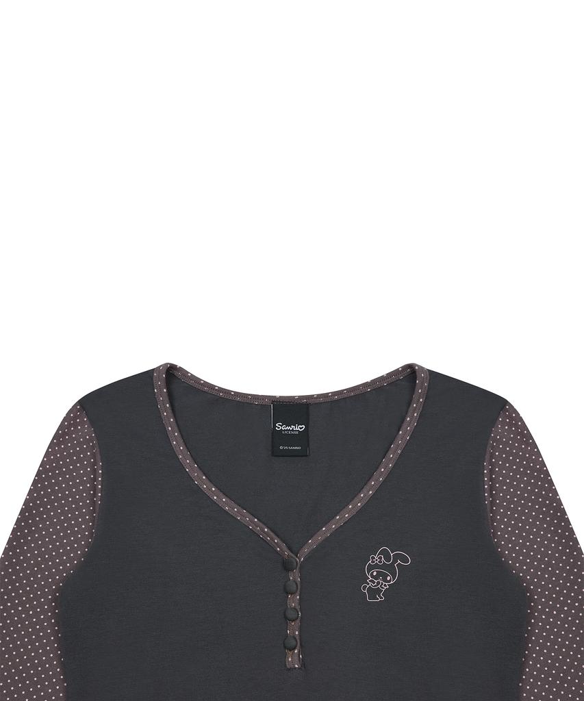 LUVISTRUE [My Melody] Long Sleeve Tee(Charcoal)
