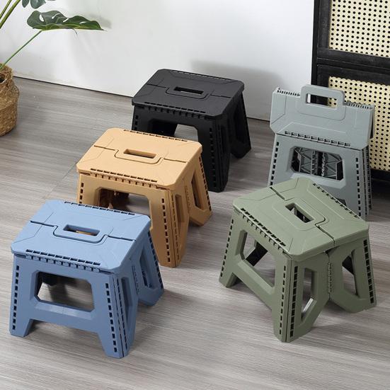 Пластиковый складной табурет с переносной ручкой, удерживающий 400 фунтов, легкий, прочный, для кемпинга, охоты, пикника, рыбалки, мини-складное сиденье стула