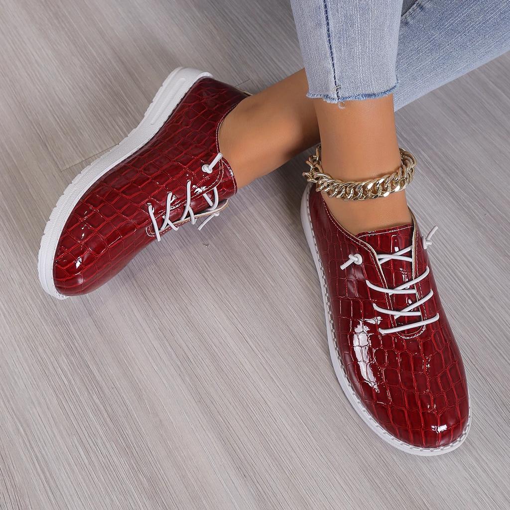 Women Sneakers  Fashion Lace Up Women Casual Breathable Shoes Soft Vulcanized Flat Walking Shoes Women Zapatos De Mujer