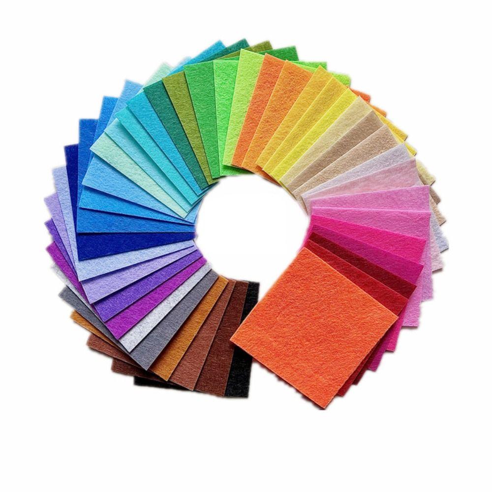 40Pcs Colorful Non Woven Fabric Squares Needlework Felt Fabric Felt Fabric Sheet Sewing DIY Craft