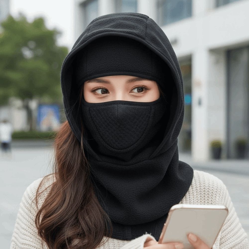 Fleece Lined Ski Face Mask Breathable Mesh Thermal Neck Warmer Winter Cycling Hat Winter Cycling