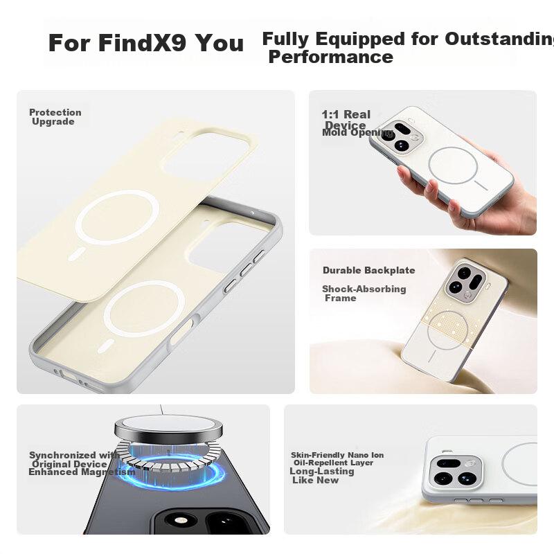 XYI Magnetic Charging Case for OPPO Find X9 Full Coverage Shockproof Anti-Fingerprint Protective Cover White