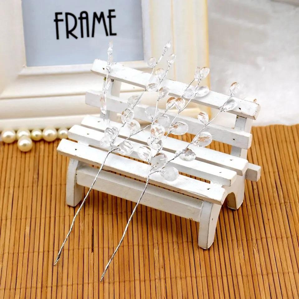 5/10 шт. 15 см акриловые стебли с каплями-бусинами, стебли для букета цветов, хрустальные ветки с бутонами, цветок для свадебного домашнего декора, цветочный декор, рукоделие