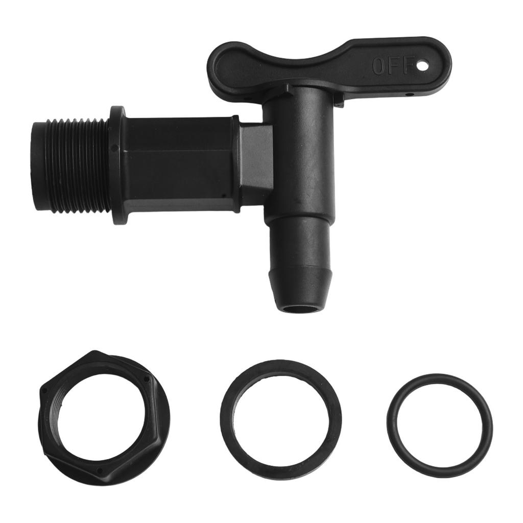 Water Butt Tap Faucet 25.4mm Thread Adaptor Beer Black