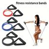 1 шт. Фитнес-растяжка, 5-скоростная лента сопротивления с ручкой, Идеально подходит для домашних упражнений, Пилатеса, Формирования тела, Идеальный подарок на Рождество