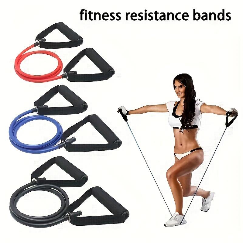 1 шт. Фитнес-растяжка, 5-скоростная лента сопротивления с ручкой, Идеально подходит для домашних упражнений, Пилатеса, Формирования тела, Идеальный подарок на Рождество