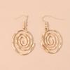 1 пара женских сережек-крючков, полые вихревые формы, гладкие полированные украшения для ушей, ювелирные изделия, серьги для отпуска, висячие серьги для вечеринок, висячие серьги на работу
