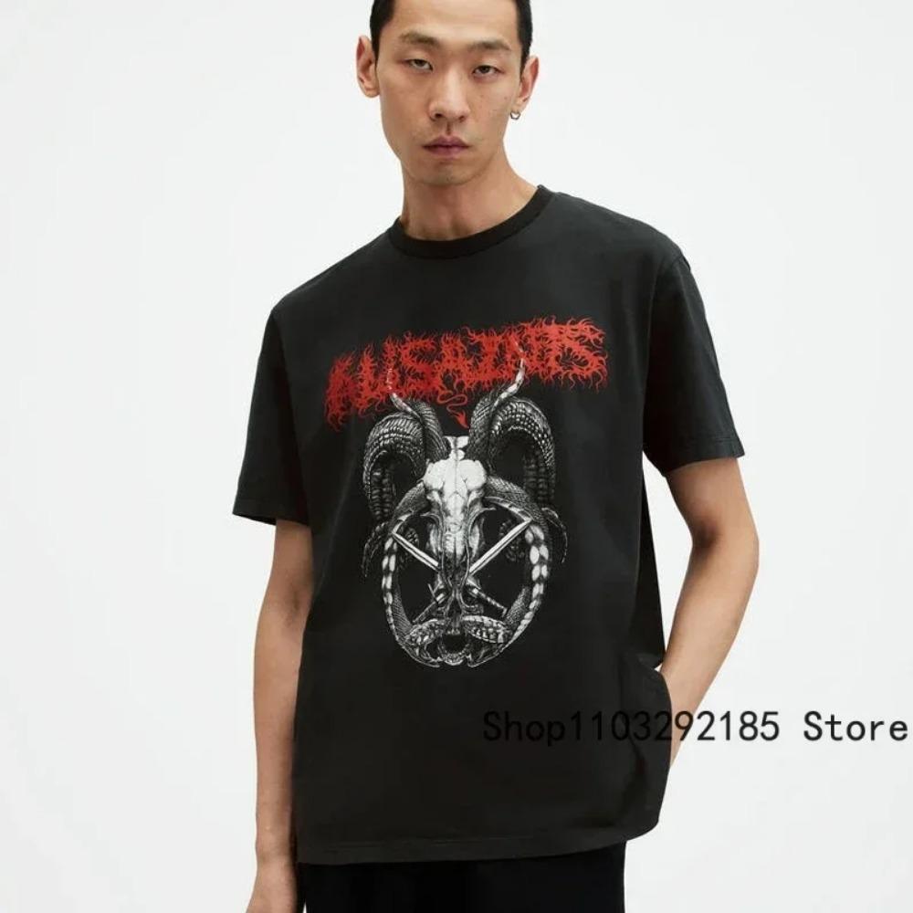 Летняя модная новая футболка с короткими рукавами, уличный простой креативный топ с принтом букв на груди для мужчин и женщин, футболка на Хэллоуин