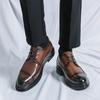 Модные, популярные мужские повседневные деловые туфли, универсальный дизайнерский стиль, классические, черные, коричневые, для вечеринок, свадьбы, офиса, мужские туфли