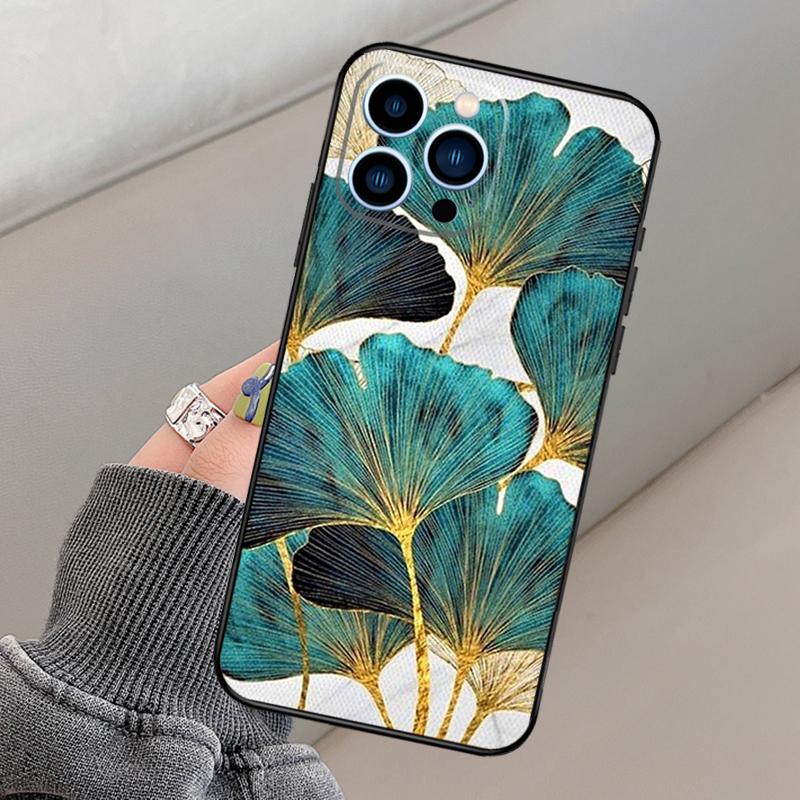 Ginkgo Leaf Gold Fol Art Soft Case For iPhone 17 Pro Max Cover For iPhone 17 Air Coque For iPhone 17 Capa