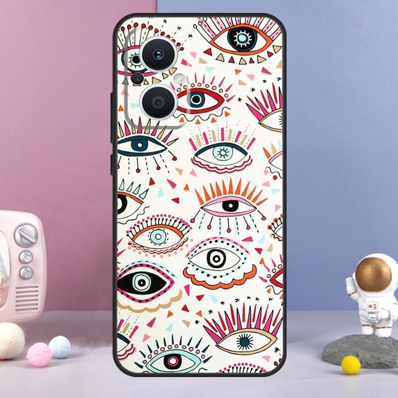 Счастливый глаз Синий с принтом Глаза Дьявола Чехол Для OPPO Reno 8 Lite 11F 12F 13F 14F 10 11 12 13 14 Pro OPPO Find X9 X5 X6 X8 Pro Чехол