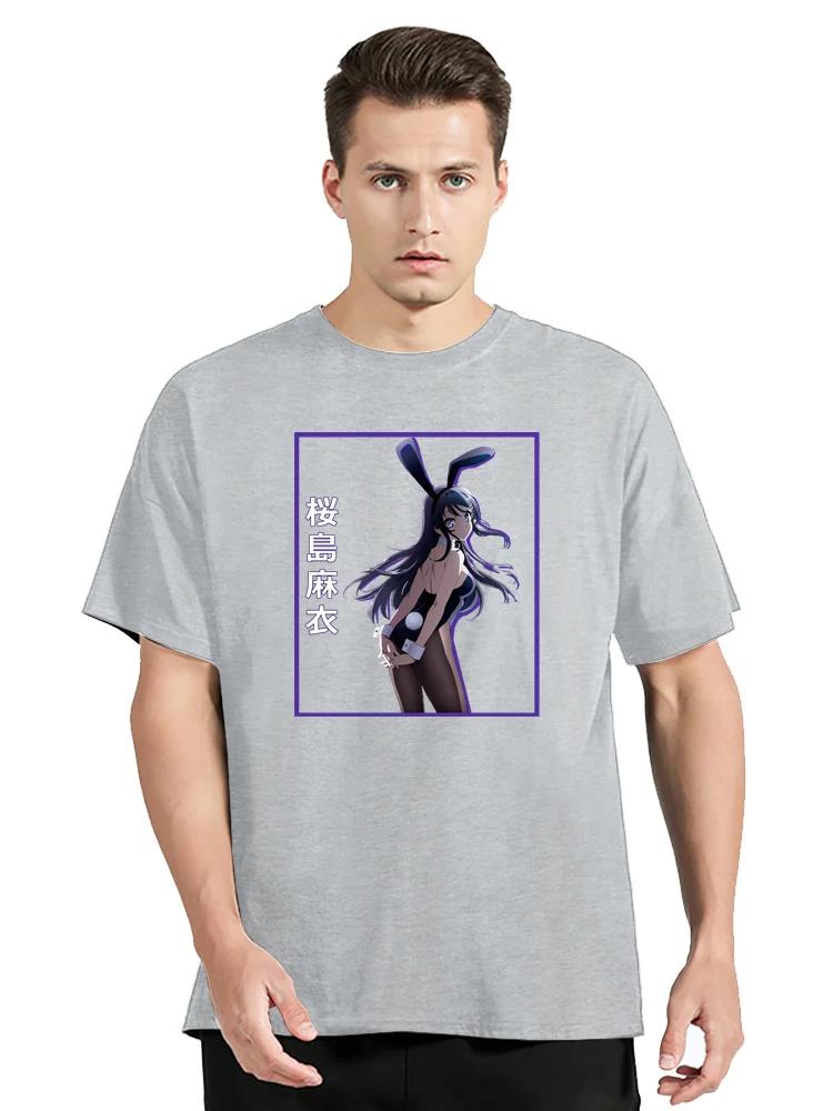 Мужская футболка Rascal Does Not Dream of Bunny Girl Senpai Aobuta Аниме Смешные Топы Май СакураДзима Хлопковые Футболки Харадзюку Футболка