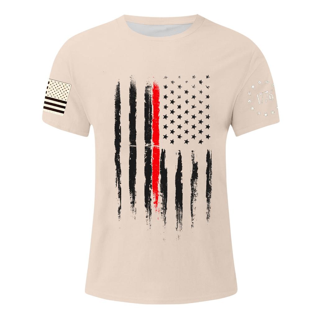 Men's Independence Day Printed T-Shirt Men's Loose Casual Short Sleeve Top