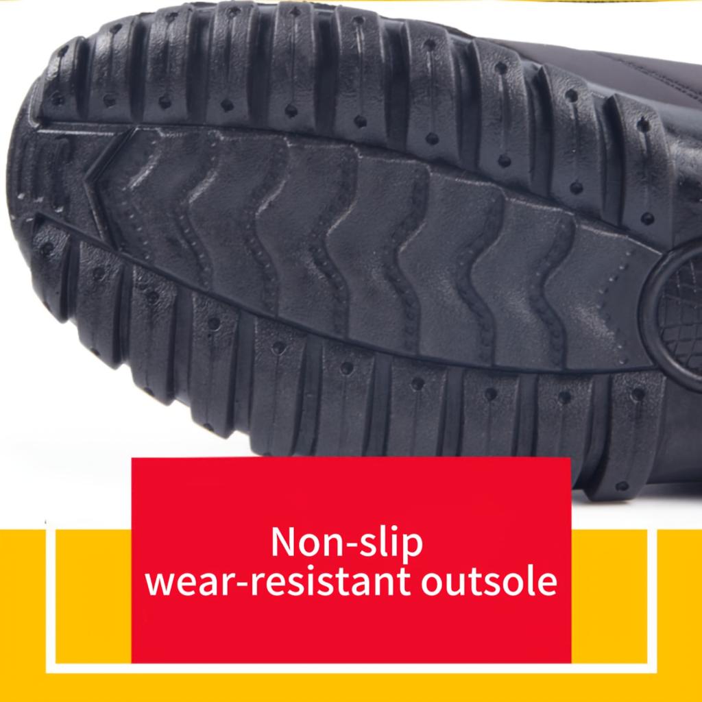 Men's Non-slip, Windproof Soft-soled Snow Boots with Plush Lining and Side Zipper for Outdoors, Fall and Winter