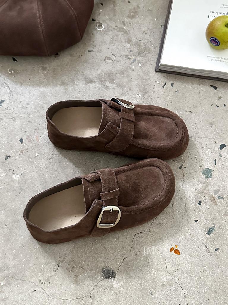 Ретро замшевые туфли на платформе Boken женские 25 осень новые мягкие туфли-бини на мягкой подошве французские высококлассные повседневные туфли-бини