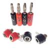 10PCS Silver 4mm Banana Plug Lantern Type Male and Female 4mm Banana Jack Panel Mount  Terminal Connector Adapter Red Black