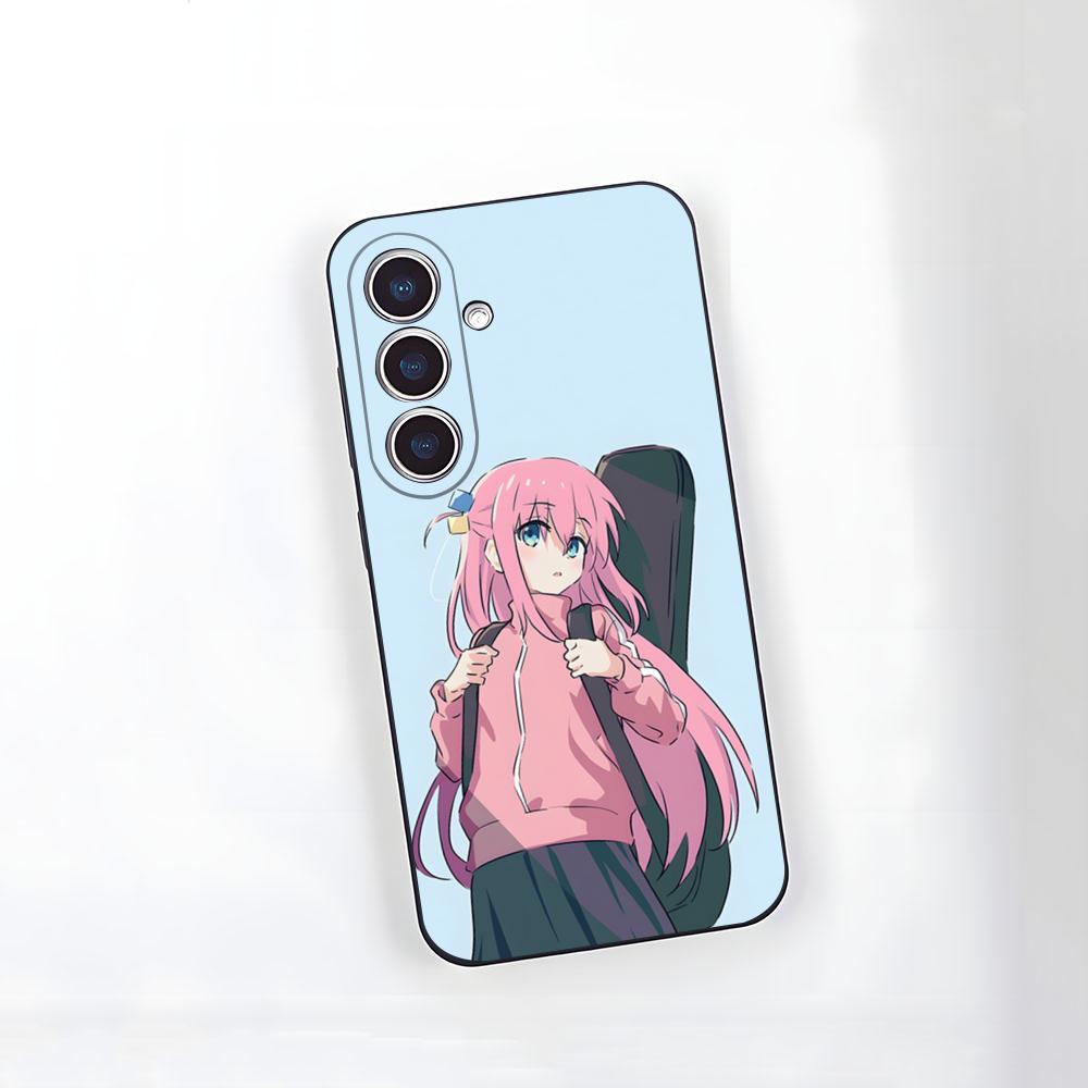 Чехол для телефона Bocchi The Rock из аниме для Samsung S26 S25 S24 FE S23 S22 S21 Plus S20 Ultra Note20Ultra Черный Мягкий