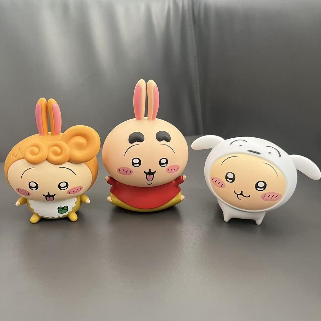 Чиикава Усаги X Площадка Син-чана Фигурки Коллекционные Игрушки Милые Мультяшные Аниме Стиль Настольное Украшение Мини Куклы Идея для Подарка