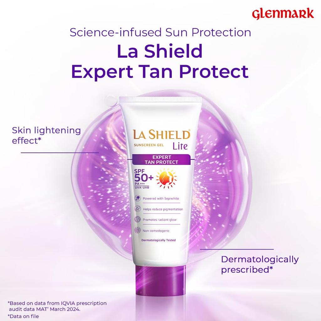 La Shield Lite SPF 50 PA+++ Mineral Sunscreen Gel 50g | Oil-Free Broad Spectrum Sun Protection | No White Cast | Dermatologist Prescribed