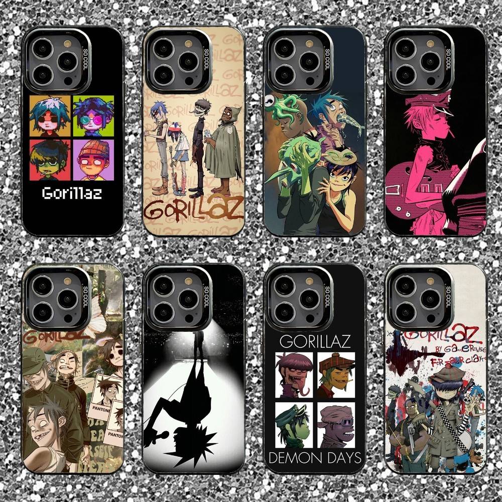 G-Gorillaz Phone Case For iPhone 16,15,14,13,12,11,Pro,XS,Max,Plus,Mini,SE Black Candy Matte Shockproof Cover