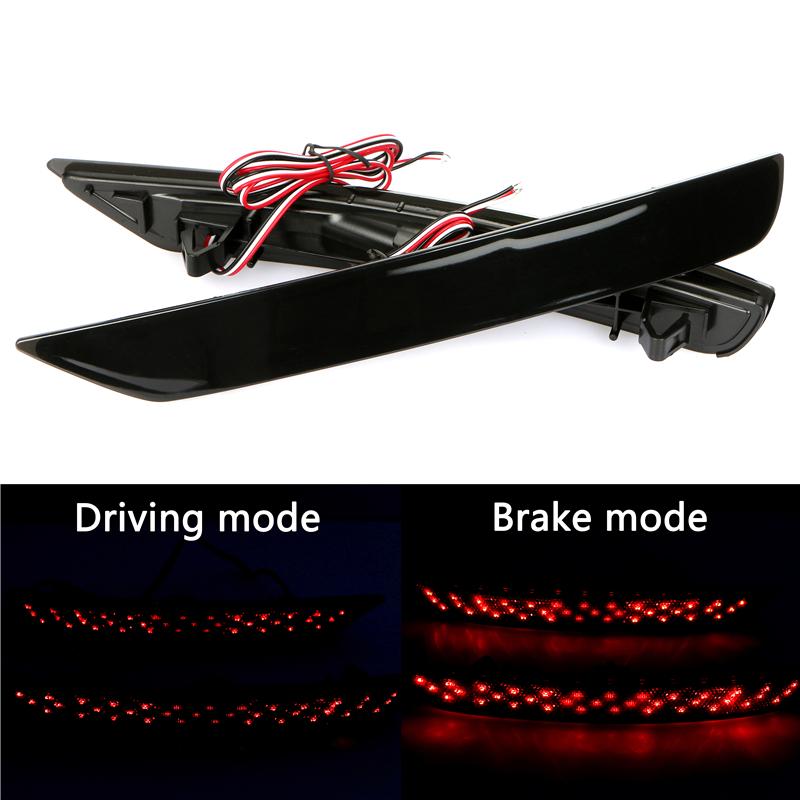 Подходит для Subaru Forester 2008-2017, одна пара высококачественных автомобильных стоп-сигналов на задний бампер, черные и красные линзы, светодиодный задний стоп-сигнал