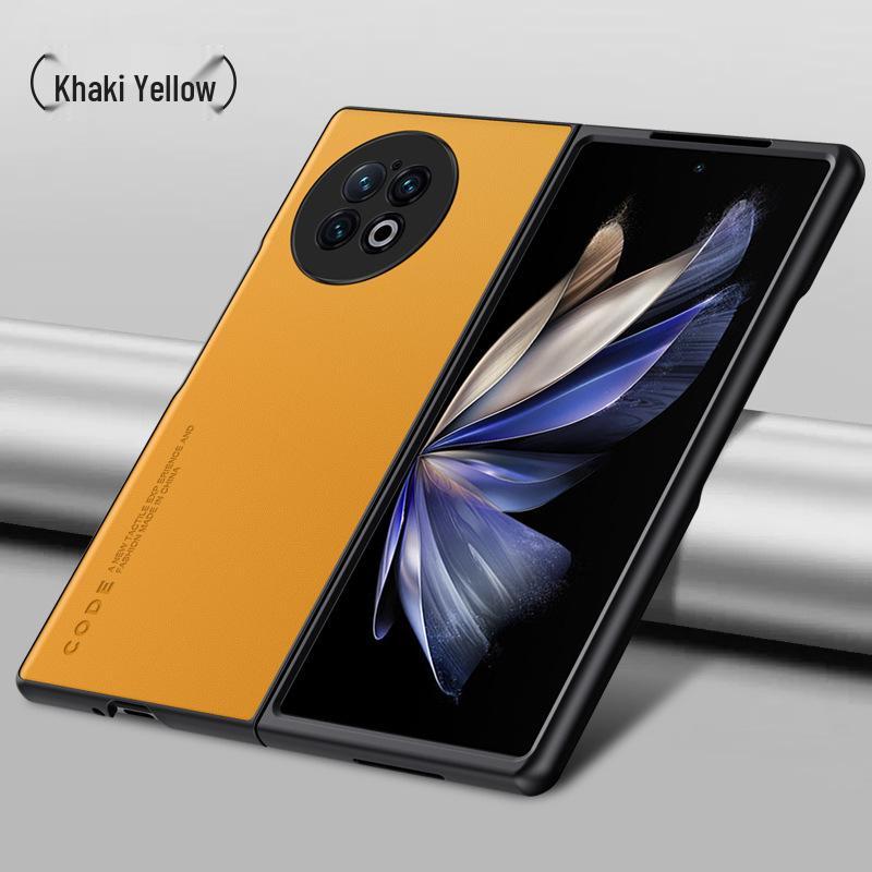 Vivo X Fold5 Роскошный кожаный бизнес-защитный чехол – Защита от падений, Однотонный дизайн с текстурой кожи
