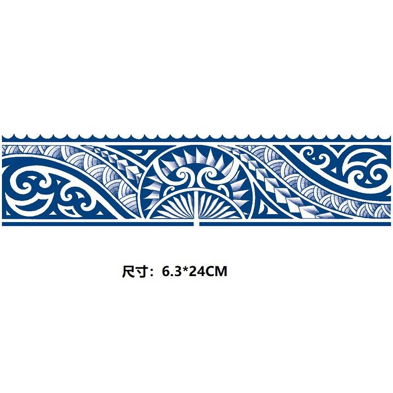 Кольцо на руку, неотражающее, долговечное, водопереводное, травяное, тату-наклейка, длинная полоса, круг, картина укиё, набор тотемов дракона и феникса