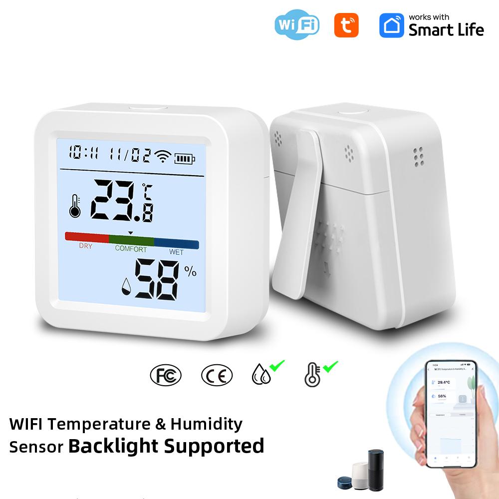 WiFi Thermometer Hygrometer TY App Smart Thermometer for Home LCD Backlight with Detachable Stand