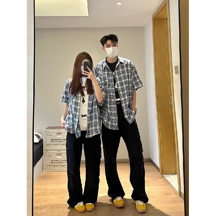 Мужская клетчатая рубашка с квадратным вырезом, молодежная мода, японский стиль, художественная мужская свободная рубашка, новая мода с длинными рукавами, осенний тренд, Харадзюку