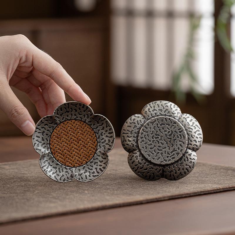 1 шт. Подставка под чашку Плетеная ротанговая подставка Аксессуары для чайной церемонии Современный домашний декор Китайский стиль Чайный сервиз Гунфу Уникальный подарок