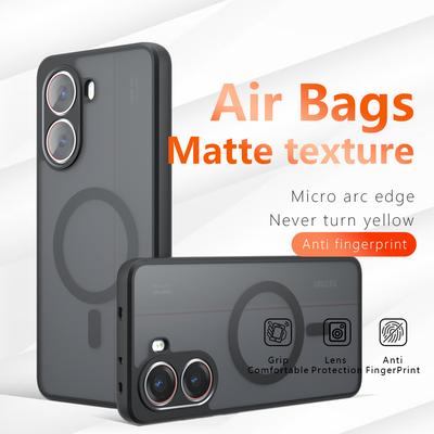 Прозрачный матовый магнитный чехол для телефона для Xiaomi Poco X6 X7 Pro F7 Ultra F6 Pro, противоударный защитный чехол с воздушной подушкой CL002