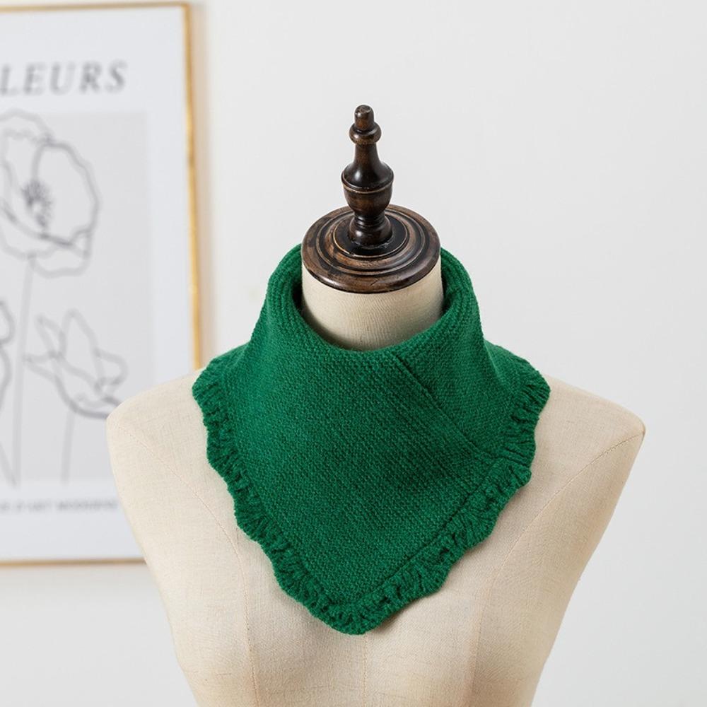 Windproof Knitting False Collar Detachable Triangle Scarf Casual Head Neck Warm Cover Women
