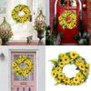 Artificial Sunflowers Wreath for Front Door Farmhouses Wedding Holiday Decorations, Front Door Wreath Spring Wreath