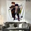Blue Exorcist Wall Tapestry Aesthetic Wall Hanging Printed Fabric Blanket Decorative Tapestries for Bedroom Living Room Home Decor