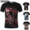 Летняя мужская футболка больших размеров с 3D принтом змеи и коротким рукавом с круглым вырезом, модная футболка с 3D принтом животных, повседневная мужская уличная одежда
