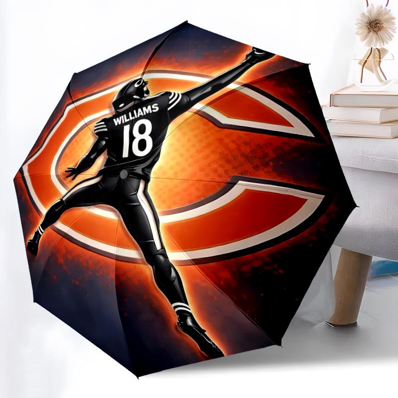 Складной зонт с принтом логотипа Chicago Bears, для улицы, отдыха и путешествий, прочная ткань зонта, подарок на день рождения и праздник