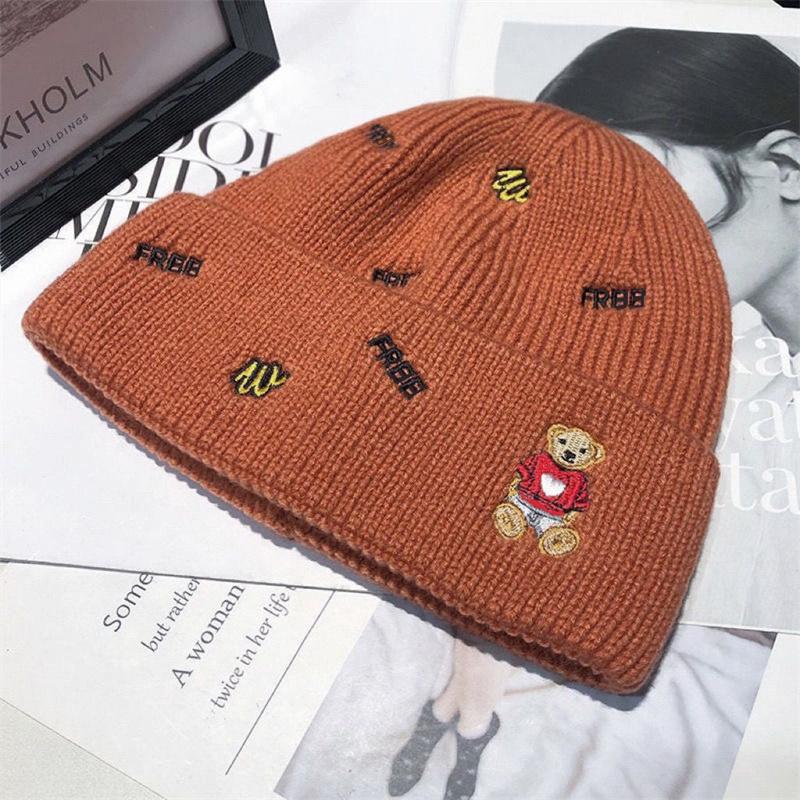 Bear Hat Little Knitted New Childrens Korean Edition Fashion Trend Warm Ear Protection Cute Winter Knitted Hat Trend