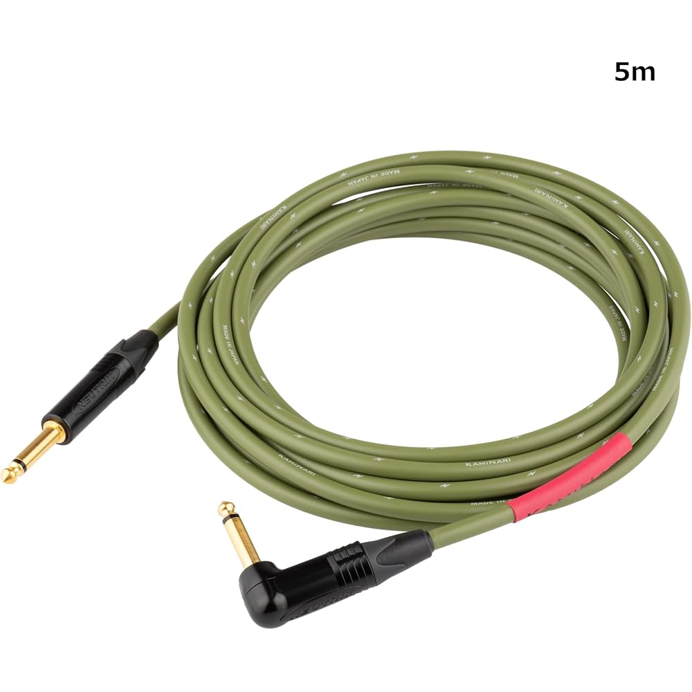 Kaminari Guitars Electric Bass Cable 2 5m Moss Green K-BC2-5LS