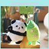 Bamboo Plush Panda Toy Keychain Stuffed Animal Backpack Decor For Teens Girls