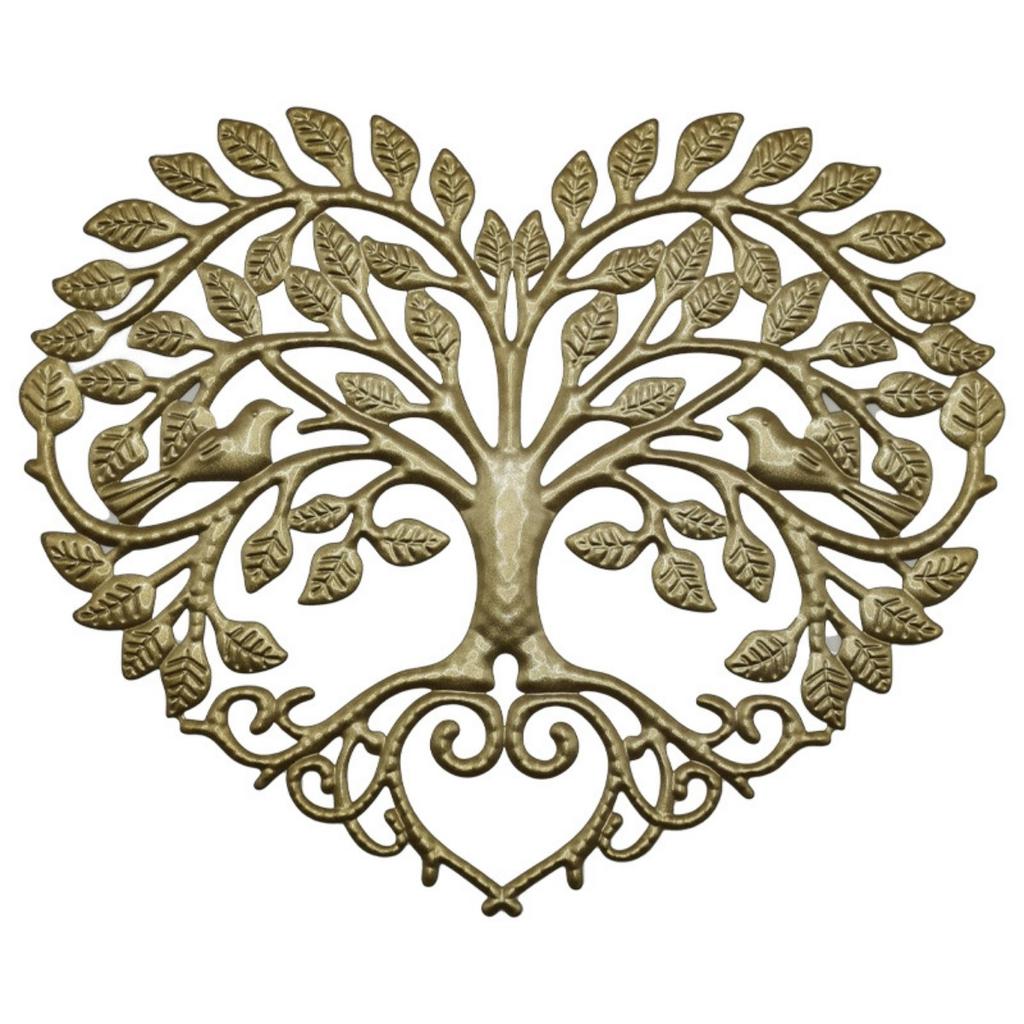 Heart Shaped Tree of Life Decor, Metal Wall Hanging Artwork,Outdoors Tree of Life/Heart Wall Plaque Decorative Art Sculpture - I Love You Decor