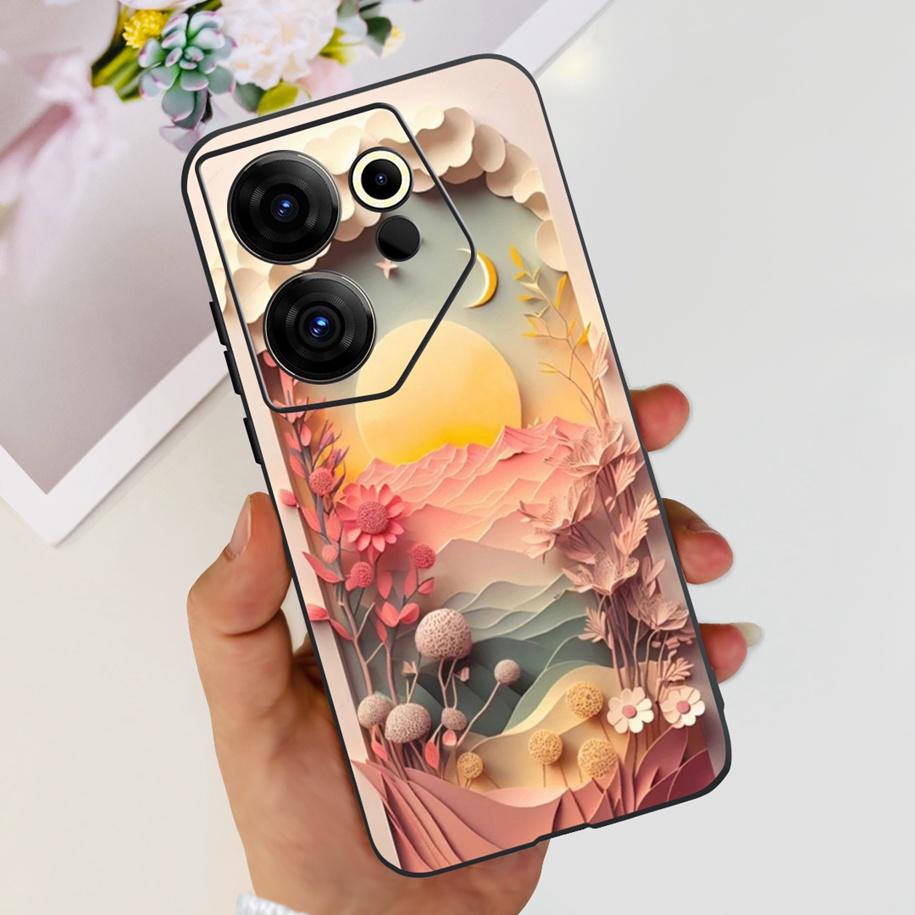Для Tecno Camon 20 Premier Чехол CK9n Ударопрочный Чехол Модный Цветок Мягкий Силикон Чехлы Для Телефона Для Camon 20 Premier Бампер Coque