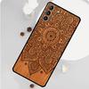 Mandala Floral Wood Phone Case For Samsung Galaxy S25 S26 Ultra S20 S21 S22 S23 S24 S10 Plus S25 FE Funda Cover