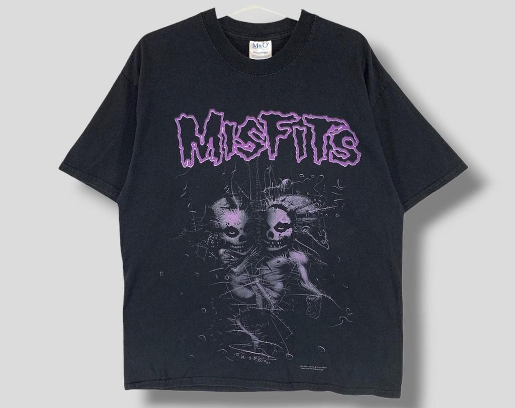 Vintage 90s Misfits violent world T-Shirt collectible horror punk concert tour vintage band tee black Large