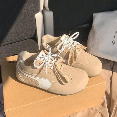 2025 новые повседневные нишевые уродливо-милые немецкие тренировочные кроссовки женские весенне-осенние двухцветные ленты модные универсальные спортивные кроссовки на платформе