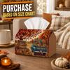 1pc Rustic Farmhouse Tissue Box with Truck-Themed Pumpkin & Apple - Suitable for Rolls/Face Tissues/Singles, Napkin Holder for Fall Harvest Table Deco